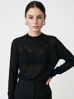 CHRIS & CAROL | NEW Black Mock Neck Dolman Sleeve Top Women’s Size Medium